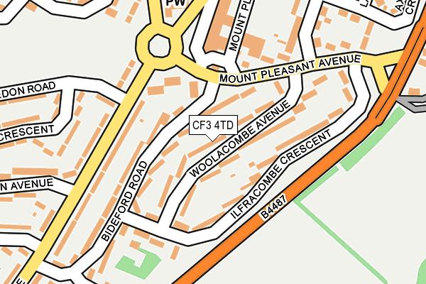 CF3 4TD map - OS OpenMap – Local (Ordnance Survey)