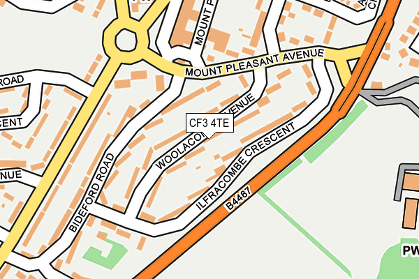 CF3 4TE map - OS OpenMap – Local (Ordnance Survey)