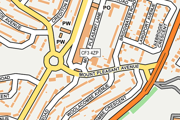 CF3 4ZP map - OS OpenMap – Local (Ordnance Survey)