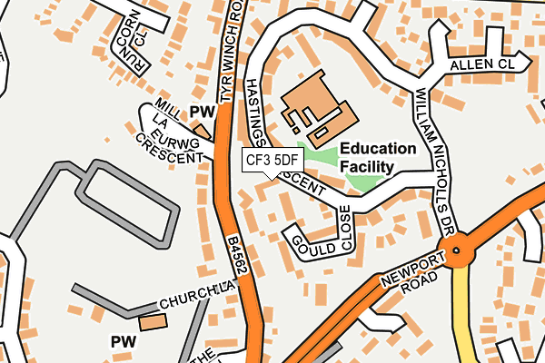 CF3 5DF map - OS OpenMap – Local (Ordnance Survey)