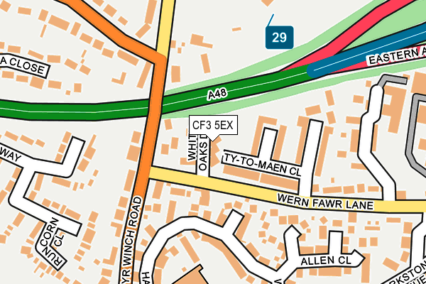 CF3 5EX map - OS OpenMap – Local (Ordnance Survey)