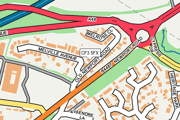 CF3 5FX map - OS OpenMap – Local (Ordnance Survey)