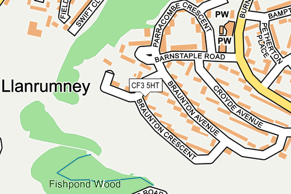 CF3 5HT map - OS OpenMap – Local (Ordnance Survey)