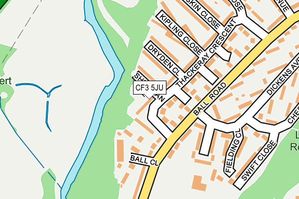 CF3 5JU map - OS OpenMap – Local (Ordnance Survey)