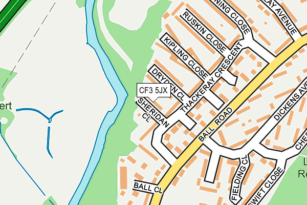 CF3 5JX map - OS OpenMap – Local (Ordnance Survey)