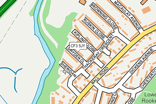 CF3 5JY map - OS OpenMap – Local (Ordnance Survey)