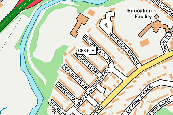 CF3 5LA map - OS OpenMap – Local (Ordnance Survey)