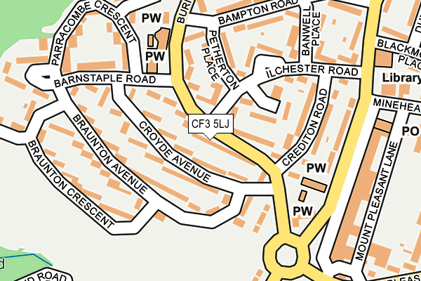 CF3 5LJ map - OS OpenMap – Local (Ordnance Survey)