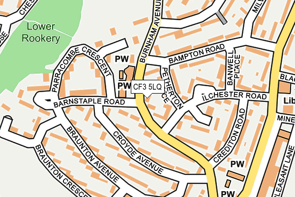 CF3 5LQ map - OS OpenMap – Local (Ordnance Survey)