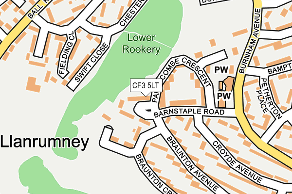 CF3 5LT map - OS OpenMap – Local (Ordnance Survey)