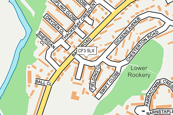 CF3 5LX map - OS OpenMap – Local (Ordnance Survey)