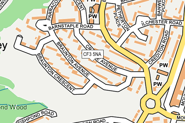 CF3 5NA map - OS OpenMap – Local (Ordnance Survey)