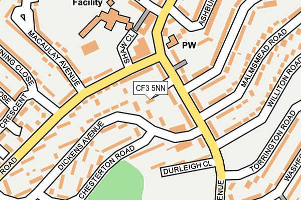 CF3 5NN map - OS OpenMap – Local (Ordnance Survey)