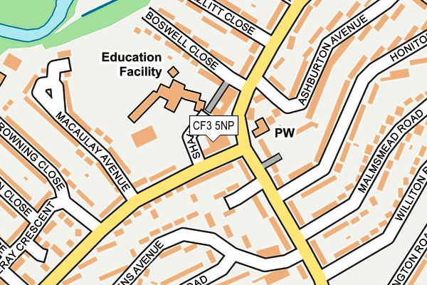 CF3 5NP map - OS OpenMap – Local (Ordnance Survey)