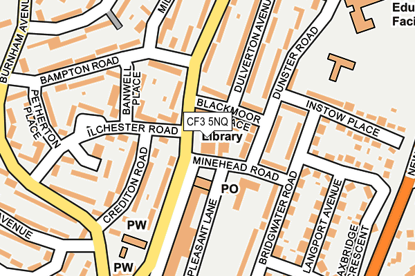 CF3 5NQ map - OS OpenMap – Local (Ordnance Survey)