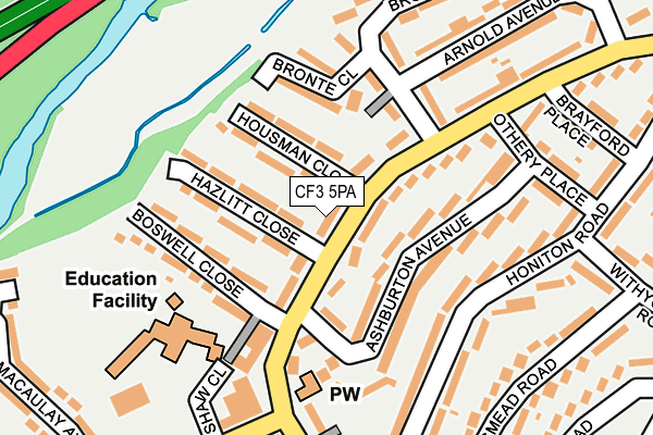 CF3 5PA map - OS OpenMap – Local (Ordnance Survey)