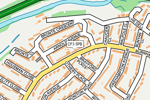CF3 5PB map - OS OpenMap – Local (Ordnance Survey)