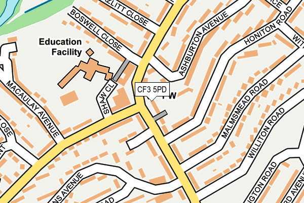 CF3 5PD map - OS OpenMap – Local (Ordnance Survey)