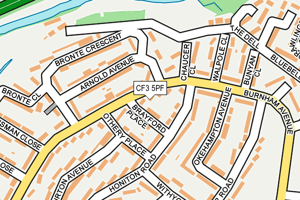 CF3 5PF map - OS OpenMap – Local (Ordnance Survey)