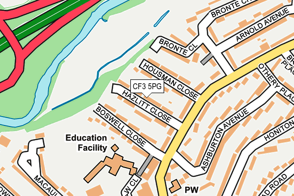 CF3 5PG map - OS OpenMap – Local (Ordnance Survey)