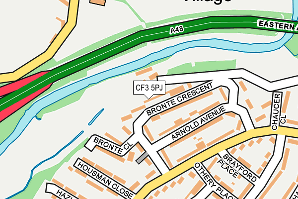CF3 5PJ map - OS OpenMap – Local (Ordnance Survey)