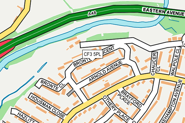 CF3 5PL map - OS OpenMap – Local (Ordnance Survey)
