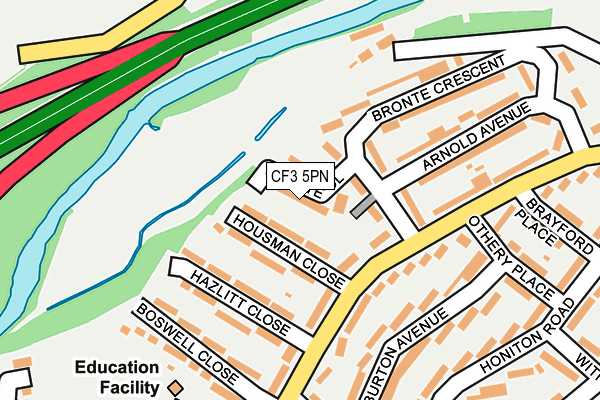 CF3 5PN map - OS OpenMap – Local (Ordnance Survey)