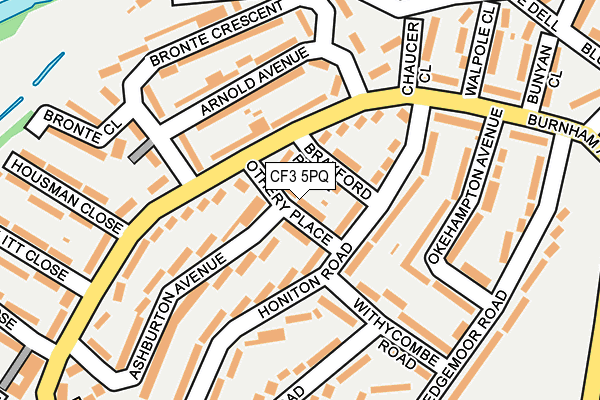 CF3 5PQ map - OS OpenMap – Local (Ordnance Survey)
