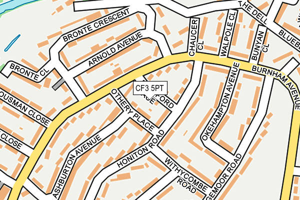 CF3 5PT map - OS OpenMap – Local (Ordnance Survey)