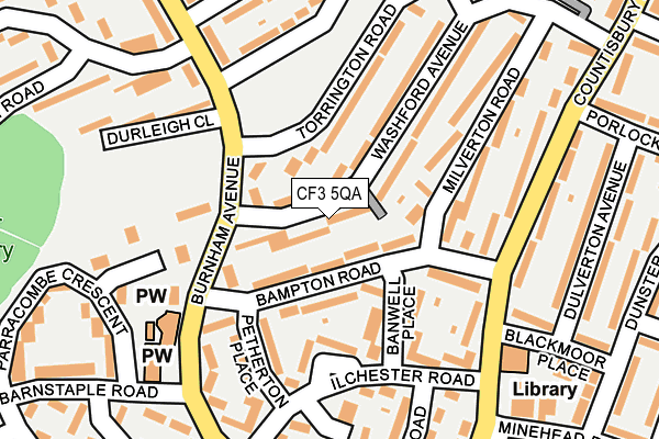 CF3 5QA map - OS OpenMap – Local (Ordnance Survey)