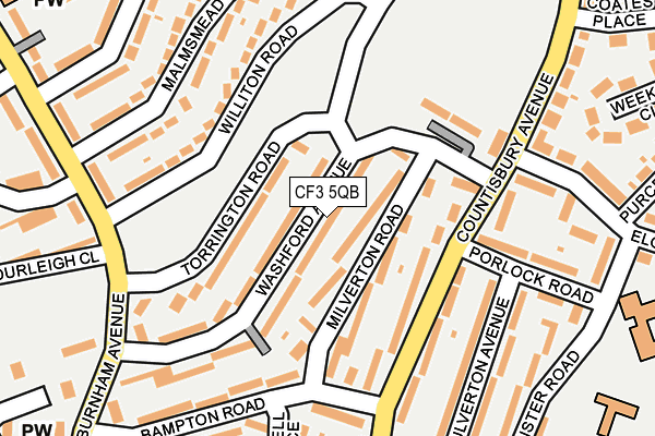 CF3 5QB map - OS OpenMap – Local (Ordnance Survey)