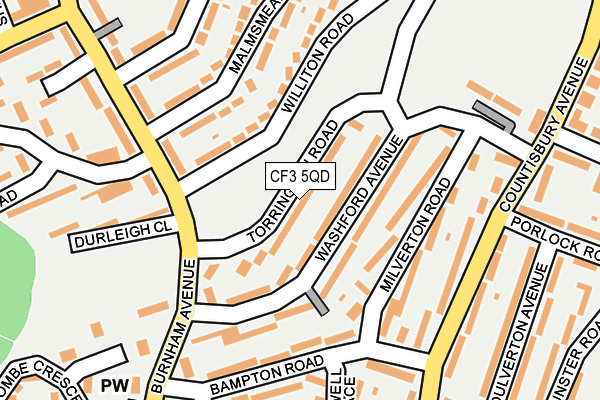 CF3 5QD map - OS OpenMap – Local (Ordnance Survey)