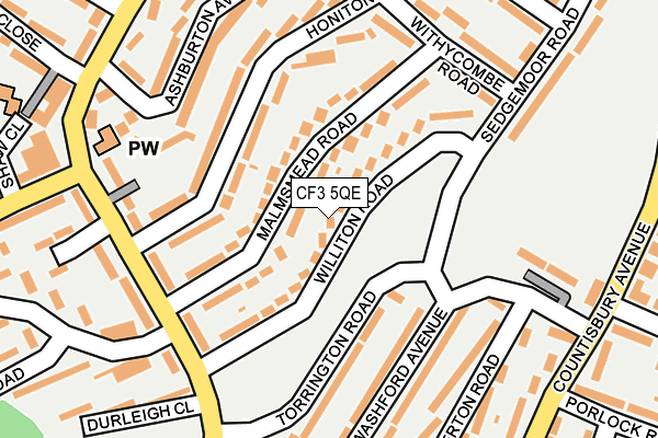 CF3 5QE map - OS OpenMap – Local (Ordnance Survey)