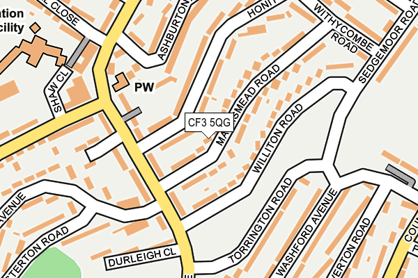 CF3 5QG map - OS OpenMap – Local (Ordnance Survey)