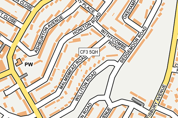 CF3 5QH map - OS OpenMap – Local (Ordnance Survey)