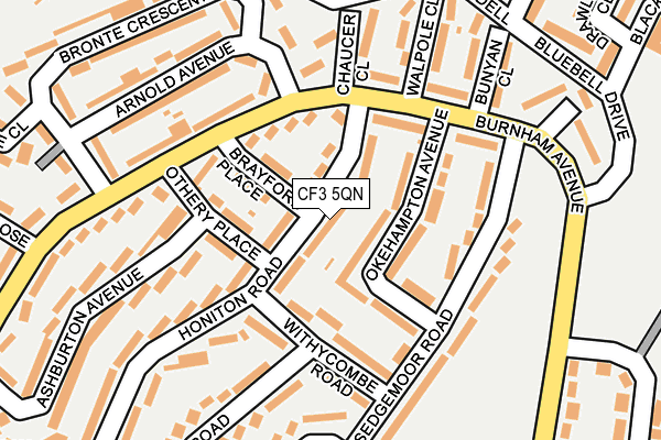 CF3 5QN map - OS OpenMap – Local (Ordnance Survey)