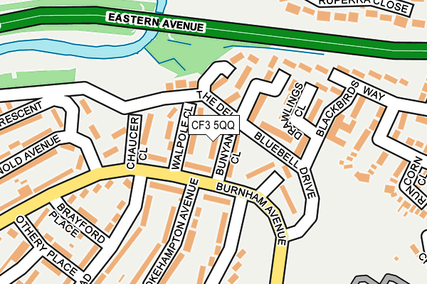 CF3 5QQ map - OS OpenMap – Local (Ordnance Survey)