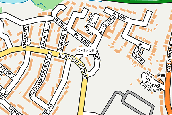 CF3 5QS map - OS OpenMap – Local (Ordnance Survey)