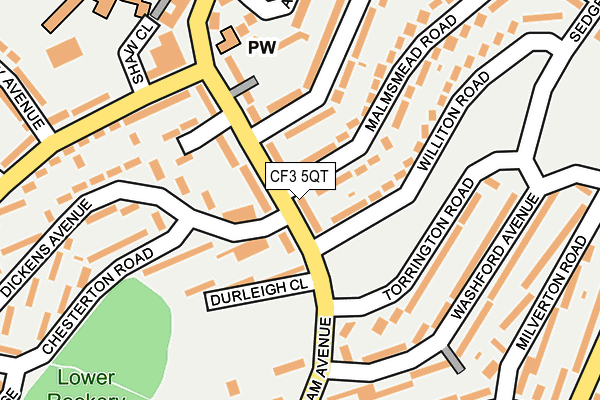 CF3 5QT map - OS OpenMap – Local (Ordnance Survey)