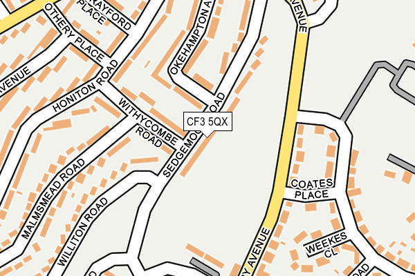 CF3 5QX map - OS OpenMap – Local (Ordnance Survey)