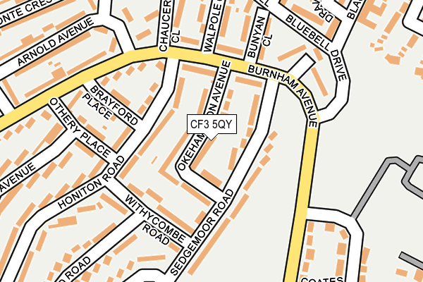 CF3 5QY map - OS OpenMap – Local (Ordnance Survey)