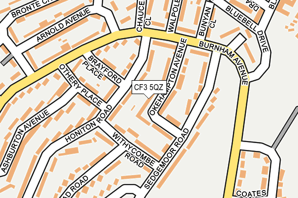CF3 5QZ map - OS OpenMap – Local (Ordnance Survey)