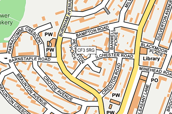 CF3 5RG map - OS OpenMap – Local (Ordnance Survey)