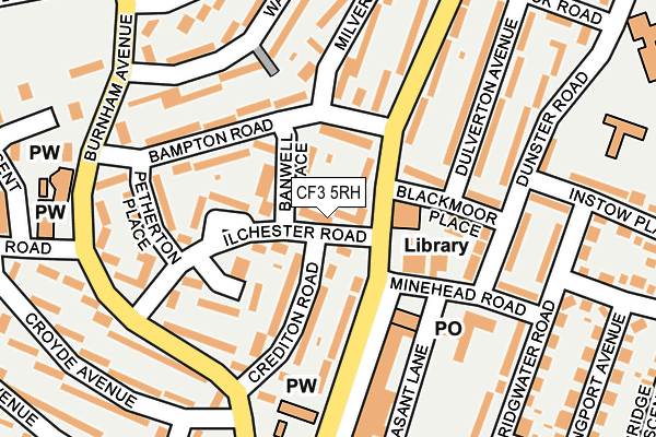 CF3 5RH map - OS OpenMap – Local (Ordnance Survey)