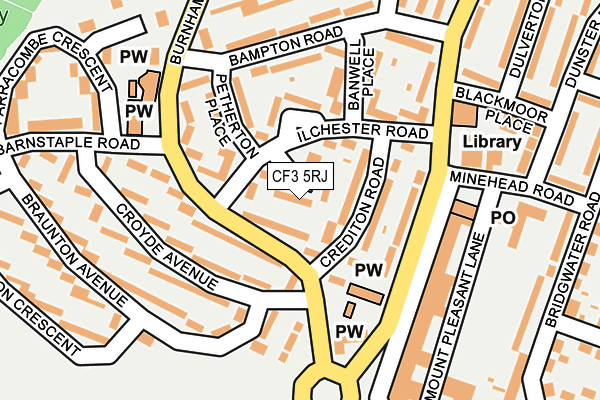 CF3 5RJ map - OS OpenMap – Local (Ordnance Survey)