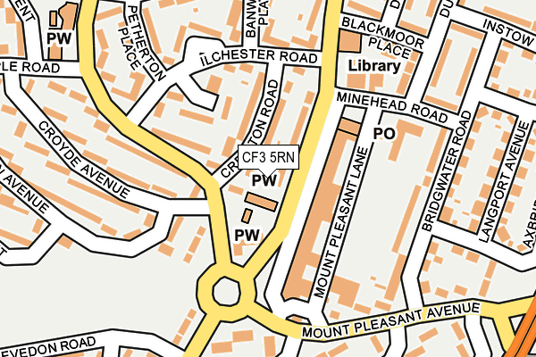 CF3 5RN map - OS OpenMap – Local (Ordnance Survey)