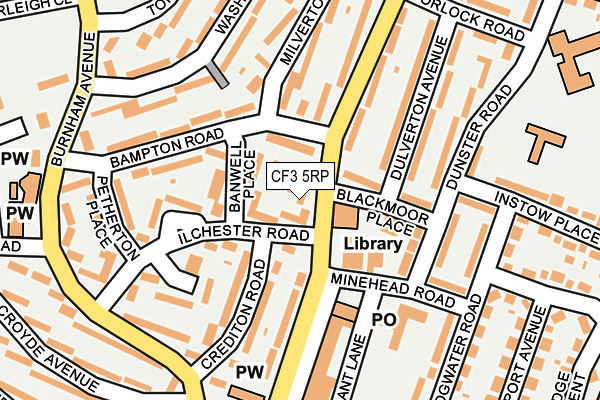 CF3 5RP map - OS OpenMap – Local (Ordnance Survey)