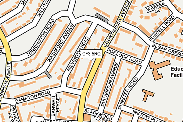 CF3 5RQ map - OS OpenMap – Local (Ordnance Survey)