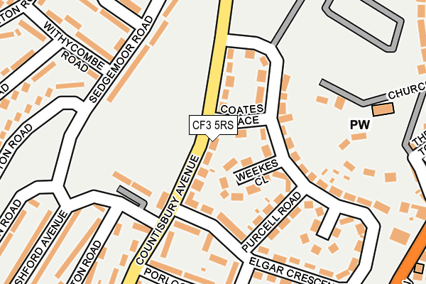 CF3 5RS map - OS OpenMap – Local (Ordnance Survey)