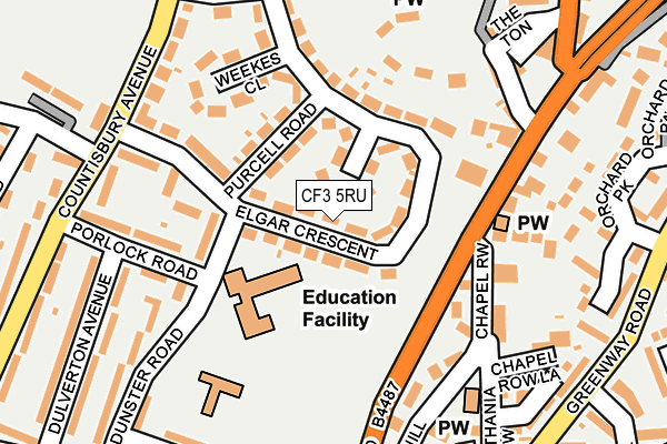 CF3 5RU map - OS OpenMap – Local (Ordnance Survey)